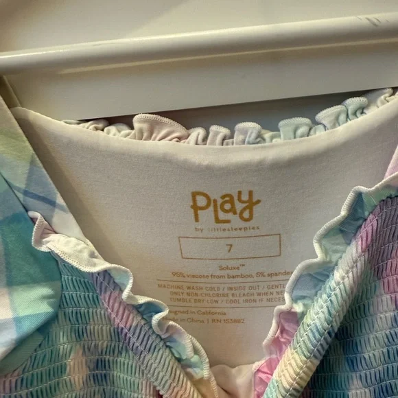 Colorful Plaid Kids Dress Little Sleepies - Picture 3 of 3